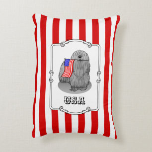 Patriotische amerikanische Flagge USA Puli Dog (gr Dekokissen
