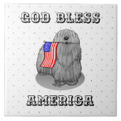 Patriotische amerikanische Flagge USA Puli Dog (gr Fliese (Vorderseite)