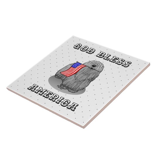 Patriotische amerikanische Flagge USA Puli Dog (gr Fliese (Seite)