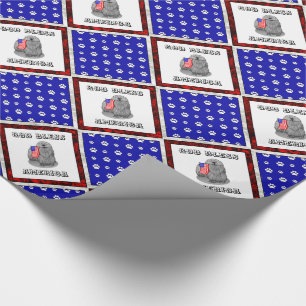 Patriotische amerikanische Flagge USA Puli Dog (gr Geschenkpapier