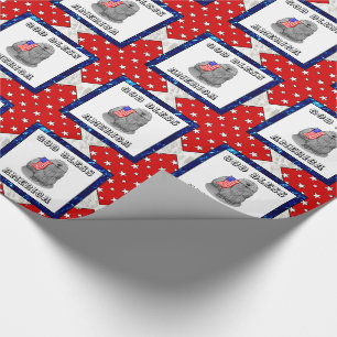 Patriotische amerikanische Flagge USA Puli Dog (gr Geschenkpapier