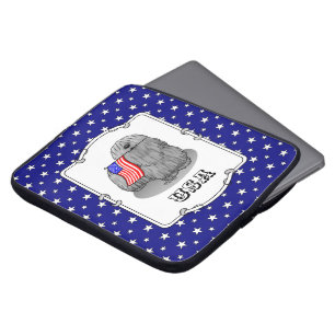 Patriotische amerikanische Flagge USA Puli Dog (gr Laptopschutzhülle