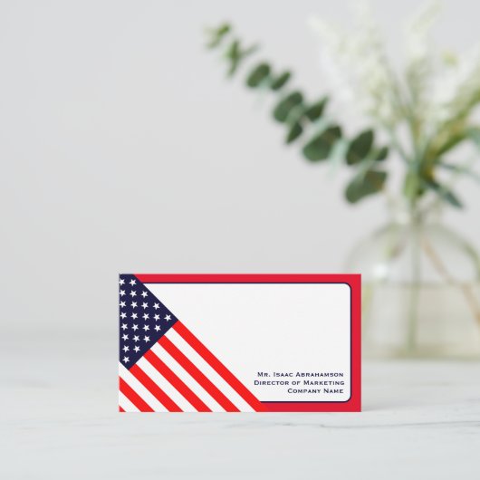 Patriotische amerikanische Flagge Visitenkarte (Stehend Vorderseite)