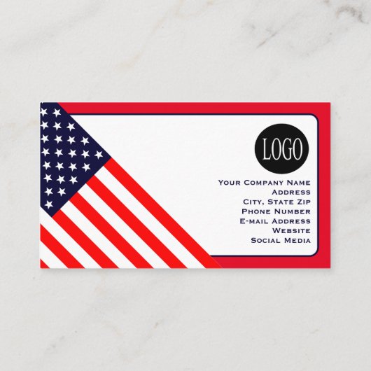 Patriotische amerikanische Flagge Visitenkarte (Rückseite)