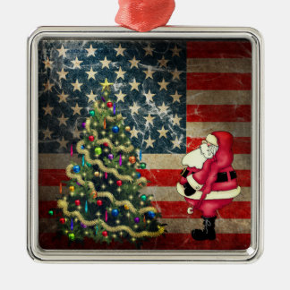 Patriotische amerikanische Flagge, Weihnachtsbaum Ornament Aus Metall