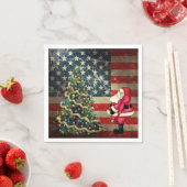Patriotische amerikanische Flagge, Weihnachtsbaum  Serviette (Beispiel)