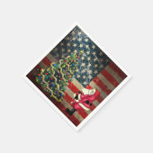 Patriotische amerikanische Flagge, Weihnachtsbaum  Serviette (Ecke)