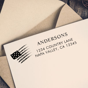 Patriotische amerikanische Flagge  Zollrechtliche  Permastempel