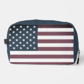 Patriotische amerikanische Flagge Zolltoiletasche Waschbeutel (Vorderseite)