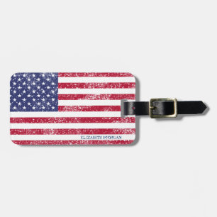 Patriotische amerikanische Flagge zum 4. Juli Gepäckanhänger