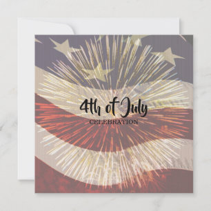 Patriotische amerikanische Flagge zum vierten Juli Einladung