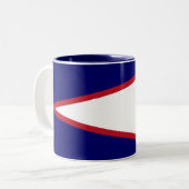Patriotische amerikanische Flagge Zweifarbige Tasse (Vorderseite Links)