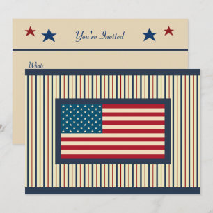 Patriotische amerikanische Flaggen-Einladungen Einladung