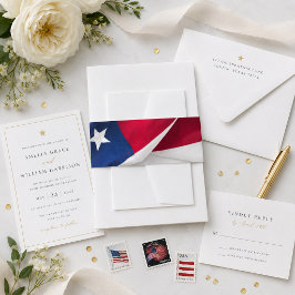 PATRIOTISCHE Amerikanische Flaggen-Hochzeit Einladungsbanderole
