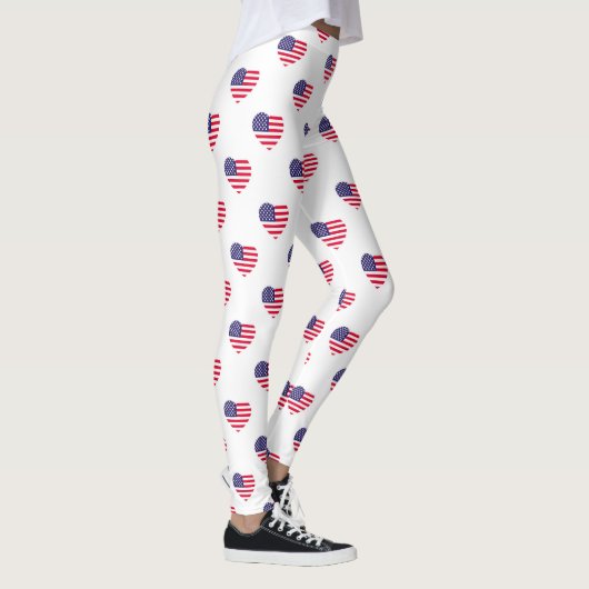 Patriotische amerikanische Flaggen Leggings (Rechts)