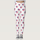 Patriotische amerikanische Flaggen Leggings (Vorderseite)
