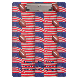 Patriotische amerikanische Flaggen, Name des Fußba Klemmbrett