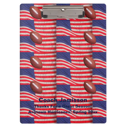 Patriotische amerikanische Flaggen, Name des Fußba Klemmbrett (Vorderseite)