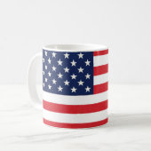 Patriotische amerikanische Flaggen US Flagge Kaffeetasse (Vorderseite Links)