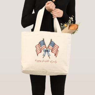 Patriotische amerikanische Flaggen zum vierten Jul Jumbo Stoffbeutel