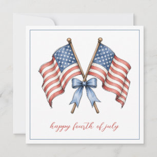 Patriotische amerikanische Flaggen zum vierten Jul Mitteilungskarte