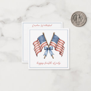 Patriotische amerikanische Flaggen zum vierten Jul Mitteilungskarte
