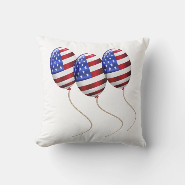 Patriotische amerikanische Flaggenbaloons Kissen (Vorderseite)