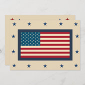 Patriotische amerikanische Flaggeneinladungen Einladung (Vorne/Hinten)