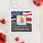 Patriotische amerikanische Flaggenmiliz Geburtstag Serviette (Beispiel)