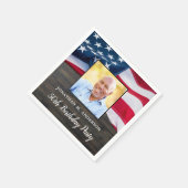 Patriotische amerikanische Flaggenmiliz Geburtstag Serviette (Ecke)