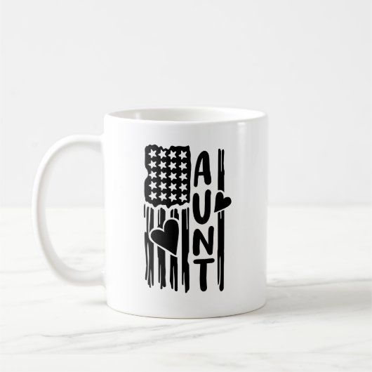 Patriotische amerikanische Flaggentante Kaffeetasse (Links)