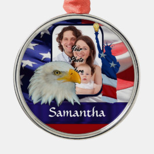 Patriotische amerikanische Fotovorlage Ornament Aus Metall