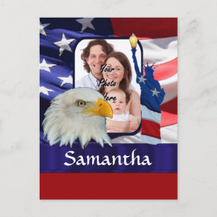 Patriotische amerikanische Fotovorlage Postkarte