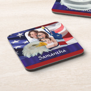 Patriotische amerikanische Fotovorlage Untersetzer