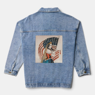 Patriotische amerikanische Frau Amerikanische Fl Jeansjacke