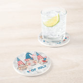 Patriotische amerikanische Gnome am 4. Juli Getränkeuntersetzer (Seite)