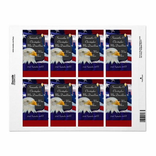 Patriotische amerikanische Hochzeitsflasche (Vorne)