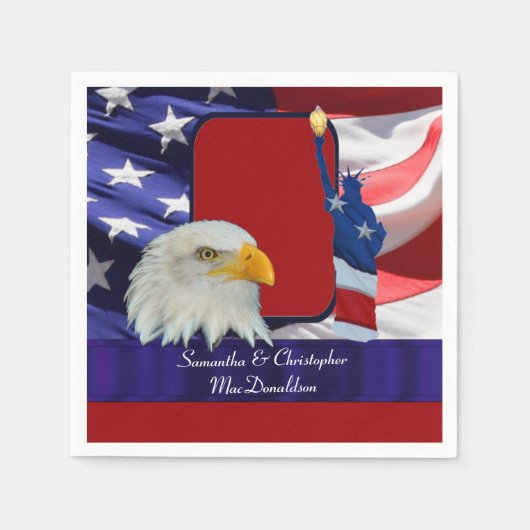 Patriotische Amerikanische Icons Serviette (Vorderseite)