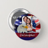 Patriotische amerikanische Ikonen-Fotoschablone Button (Vorne & Hinten)
