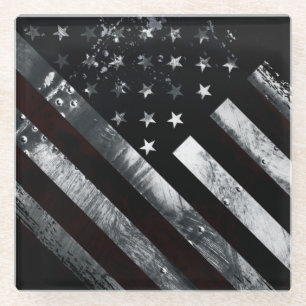 Patriotische amerikanische Industrieflagge Glasuntersetzer