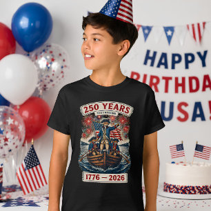 Patriotische amerikanische Katze 250 Jahre 1776-20 T-Shirt