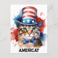 Patriotische amerikanische Katze, 4. Juli Tote Tag