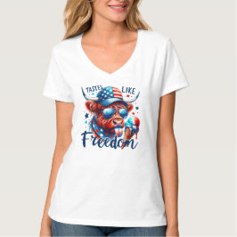 Patriotische amerikanische Kuh Red White & Blue T-Shirt
