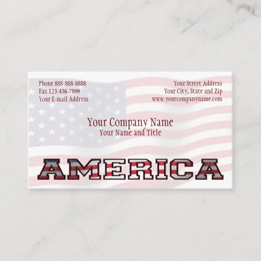 Patriotische amerikanische Regierung ohne Gewinner Visitenkarte (Vorderseite)