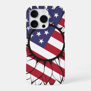Patriotische amerikanische Sonnenblume iPhone 16 Pro Hülle