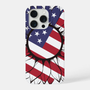 Patriotische amerikanische Sonnenblume iPhone 15 Pro Hülle
