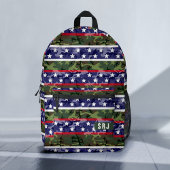 Patriotische amerikanische Stars Streifen Grüne Ca Bedruckter Rucksack