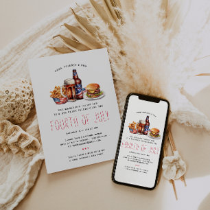 Patriotische Amerikanische Unabhängigkeitstag GRIL Einladung