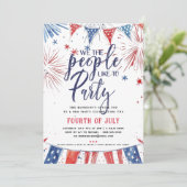 Patriotische Amerikanische Unabhängigkeitstag GRIL Einladung (Stehend Vorderseite)