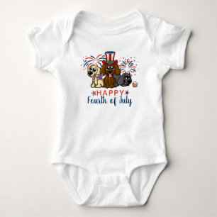 Patriotische Amerikanische Unabhängigkeitstag-Hund Baby Strampler